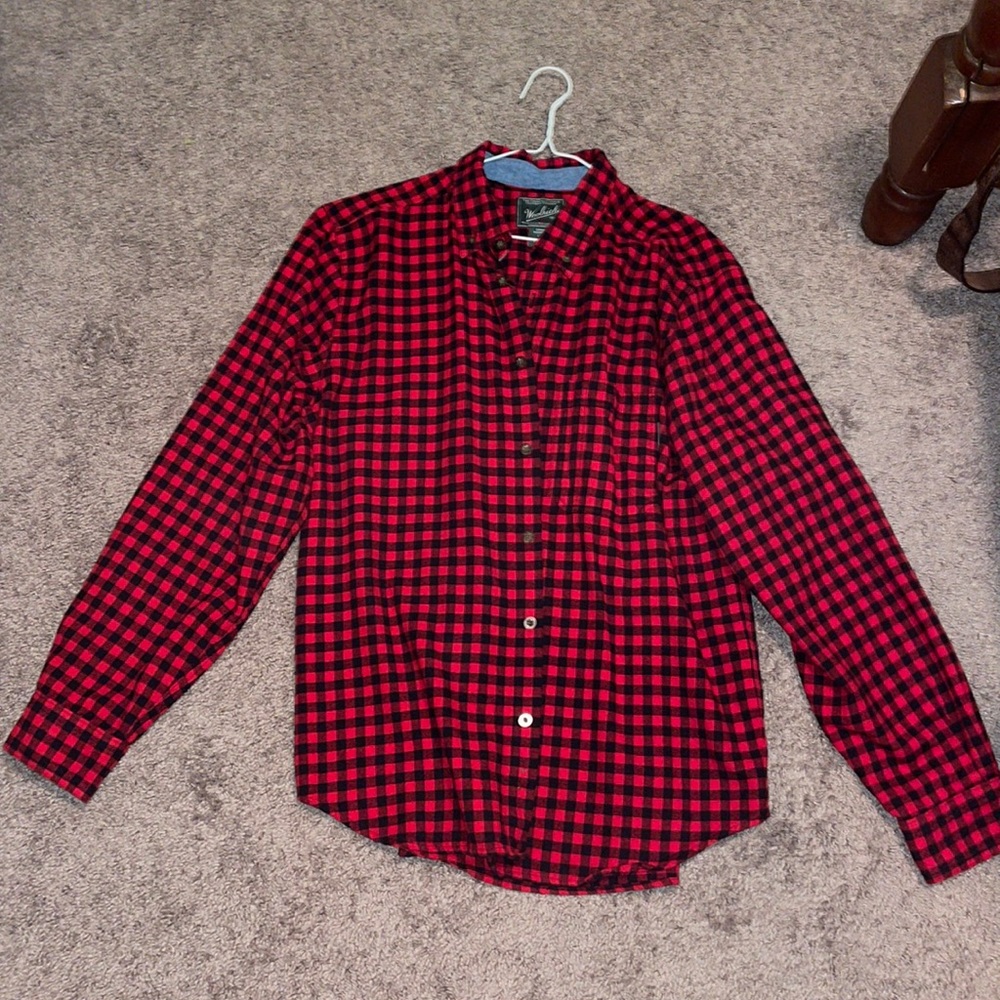 Woolrich Men’s Large Red and Black Flannel